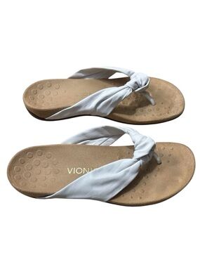VIONIC Pippa Thong Sandals in White Size 9 -- Orthopedic Support
